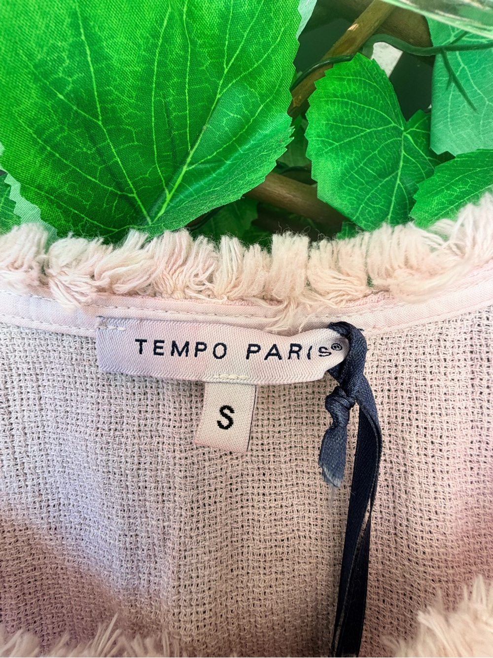 Tempo Paris Blush Pink Fringed Tunic Top - Picture 4 of 8